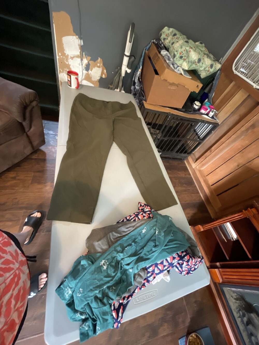 Zac & Rachel Olive Green Pull-On Straight Leg Pants Size 14